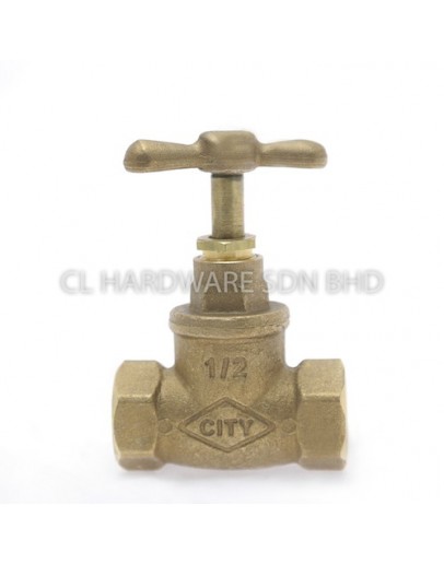 1/2" BRASS HEAVY DUTY FLANGE STOP COCK [CITY]