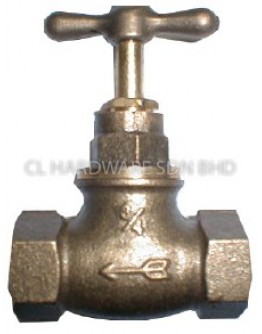1" BRASS LIGHT DUTY STOP COCK (HALF CHROME) [CITY]
