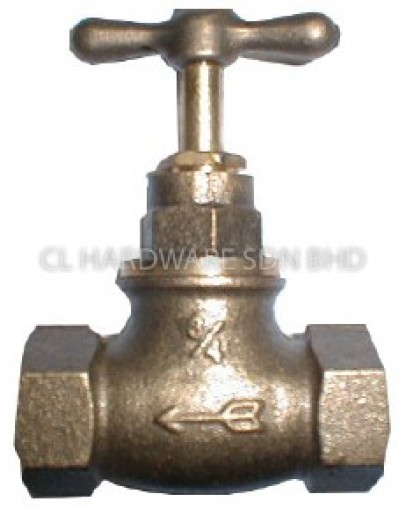 1" BRASS LIGHT DUTY STOP COCK (HALF CHROME) [CITY]