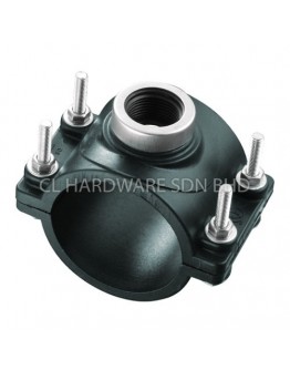 125MM X 1" HDPE CLAMP SADDLE C/W CAP[PENGUIN]