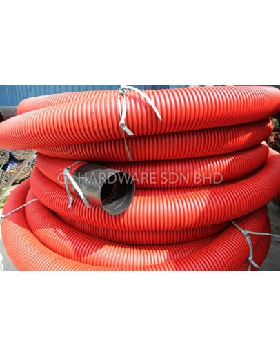 6" X 30M DOUBLE WALL CORRUGATED CABLE PIPE C/W SOCKET [BBB]