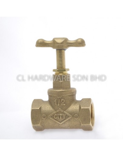 1" BRASS LIGHT DUTY STOP COCK [CITY]