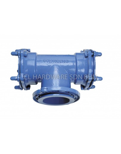 6" X 4" DI DS W BRANCH FLANGE TEE [EDIP]