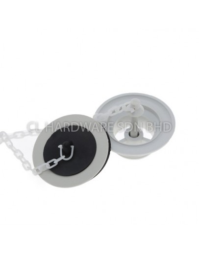 1 1/2" KITCHEN SINK WASTE C/W PLASTIC TOP, PLUG & PLASTIC CHAIN [TECHPLAS]